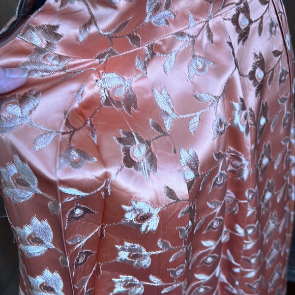 Vintage Handmade Peachy Keen Satin Dress - Picture 11 of 16